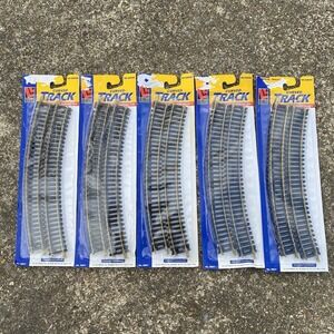 Lot Of 10 HO Scale Life-Like Vintage 9" Curved Track #8601 Brass Train Rails #A